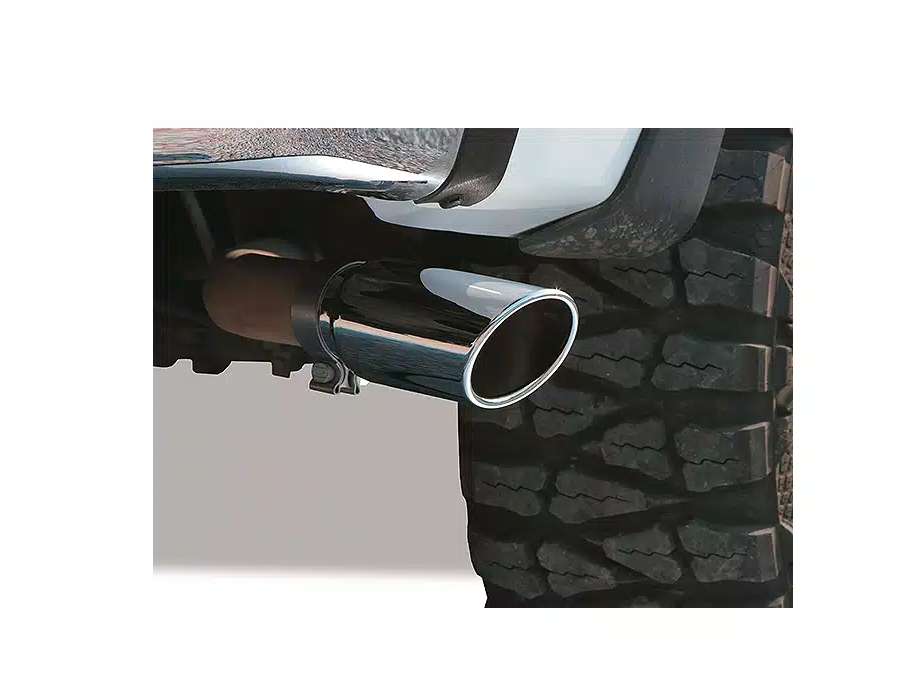 Go Rhino Exhaust Tail Pipe Tip, 3 Inch Inside Diameter, 4 Inch Outside Diameter, Chrome Plated Stainless Steel, Round, Angle Cut – GRT3414