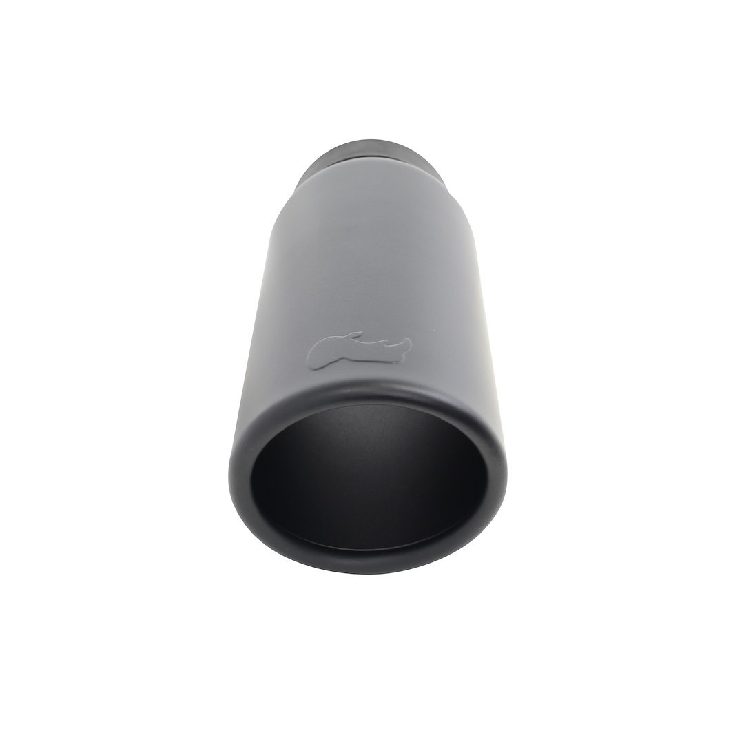 Go Rhino Exhaust Tail Pipe Tip, 3 Inch Inside Diameter, 4 Inch Outside Diameter, Black Powder Coated Stainless Steel, Round, Angle Cut – GRT3414B