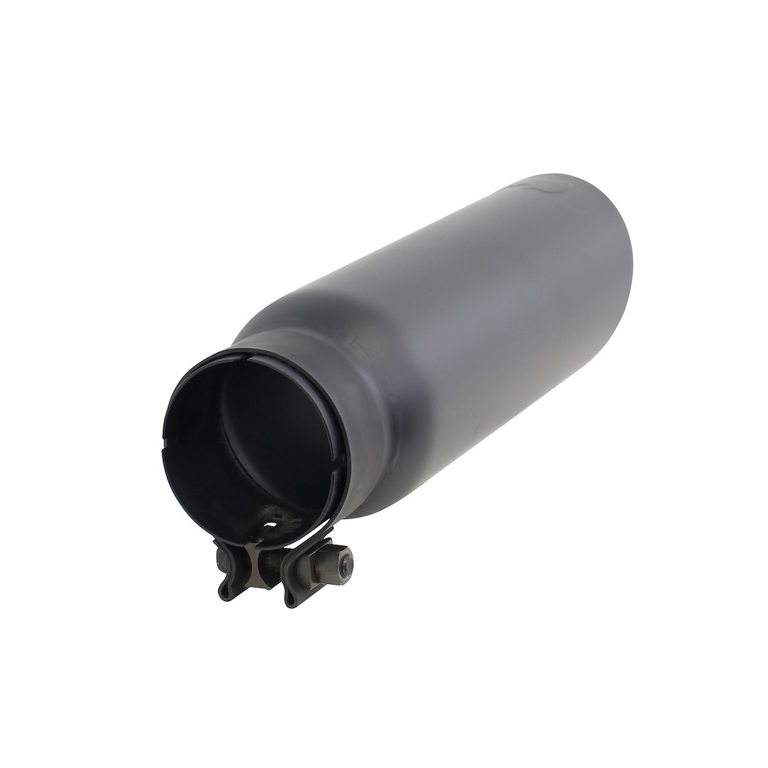 Go Rhino Exhaust Tail Pipe Tip, 3 Inch Inside Diameter, 4 Inch Outside Diameter, Black Powder Coated Stainless Steel, Round, Angle Cut – GRT3414B