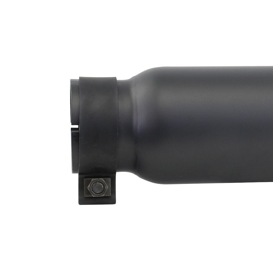 Go Rhino Exhaust Tail Pipe Tip, 3 Inch Inside Diameter, 4 Inch Outside Diameter, Black Powder Coated Stainless Steel, Round, Angle Cut – GRT3414B