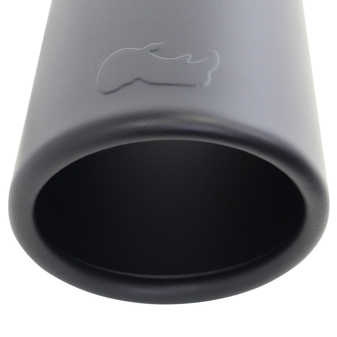 Go Rhino Exhaust Tail Pipe Tip, 3 Inch Inside Diameter, 4 Inch Outside Diameter, Black Powder Coated Stainless Steel, Round, Angle Cut – GRT3414B