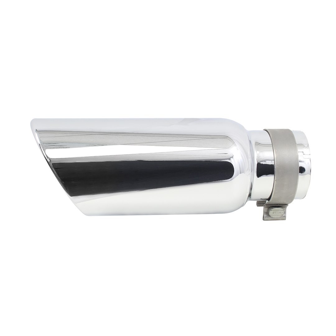 Go Rhino Exhaust Tail Pipe Tip, 3-1/2 Inch Inside Diameter, 5 Inch Outside Diameter, Chrome Plated Stainless Steel, Round, Angle Cut – GRT35514