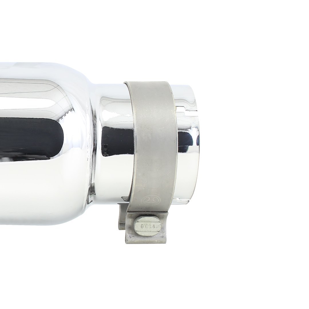 Go Rhino Exhaust Tail Pipe Tip, 3-1/2 Inch Inside Diameter, 5 Inch Outside Diameter, Chrome Plated Stainless Steel, Round, Angle Cut – GRT35514