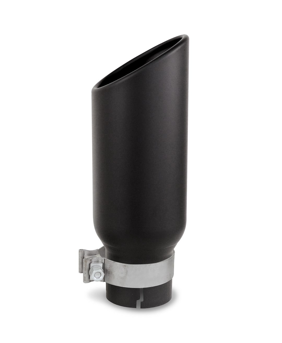 Go Rhino Exhaust Tail Pipe Tip, 3-1/2 Inch Inside Diameter, 5 Inch Outside Diameter, Black Powder Coated Stainless Steel, Round, Angle Cut – GRT35514B
