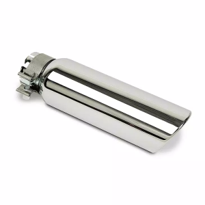 Go Rhino Exhaust Tail Pipe Tip, 4 Inch Inside Diameter, 5 Inch Outside Diameter, Chrome Plated Stainless Steel, Round, Angle Cut – GRT4510