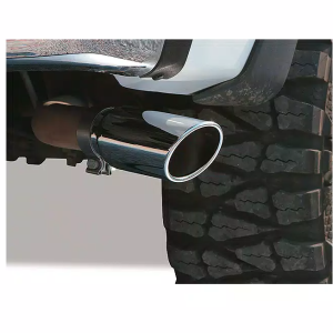 Go Rhino Exhaust Tail Pipe Tip, 4 Inch Inside Diameter, 5 Inch Outside Diameter, Chrome Plated Stainless Steel, Round, Angle Cut – GRT4510