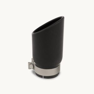 Go Rhino Exhaust Tail Pipe Tip, 4 Inch Inside Diameter, 5 Inch Outside Diameter, Black Powder Coated Stainless Steel, Round, Angle Cut – GRT4510B