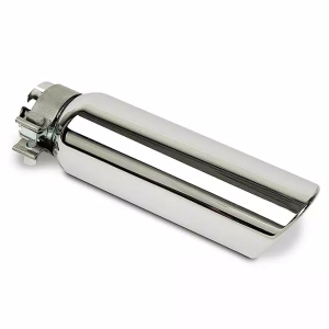 Go Rhino Exhaust Tail Pipe Tip, 4 Inch Inside Diameter, 5 Inch Outside Diameter, Chrome Plated Stainless Steel, Round, Angle Cut – GRT4514