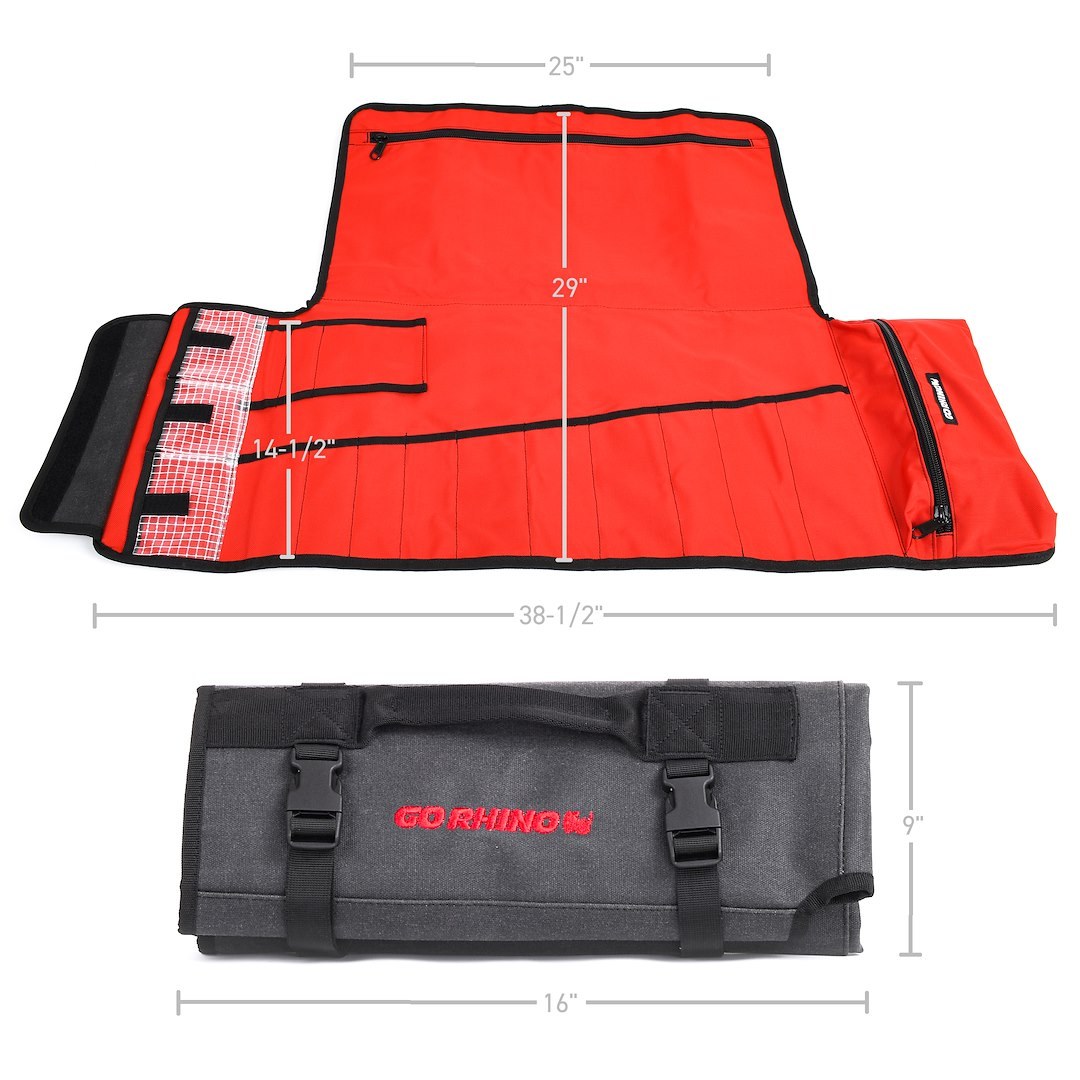 Go Rhino Gear Bag, Xventure, Roll-Up Style, 7 Inch Length X 7 Inch Wide (closed)/ 29-1/2 Inch Length X 39 Inch Length (opened) – XG1000-01