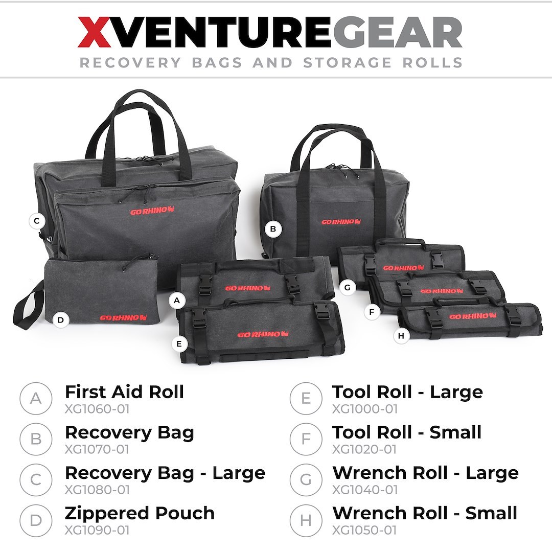 Go Rhino Gear Bag, Xventure, Roll-Up Style, 4 Inch Length X 4 Inch Wide (closed)/ 13-1/2 Inch Length X 33 Inch Length (opened) – XG1020-01