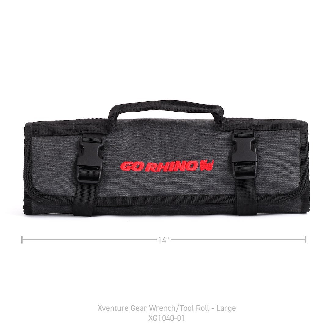 Go Rhino Gear Bag, Xventure, Roll-Up Style, 4 Inch Length X 4 Inch Wide (closed)/ 14-1/2 Inch Length X 26-1/4 Inch Length (opened) – XG1040-01