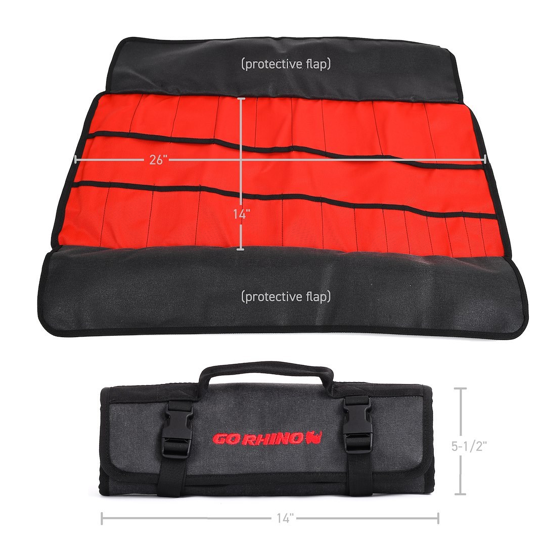 Go Rhino Gear Bag, Xventure, Roll-Up Style, 4 Inch Length X 4 Inch Wide (closed)/ 14-1/2 Inch Length X 26-1/4 Inch Length (opened) – XG1040-01