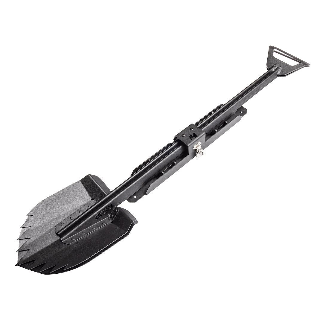 Go Rhino Shovel, Three Amigos, Textured Black, Aluminum/ Stainless/ Mild Steel, Non-Folding, 47 Inch Length – XG-RS50100T