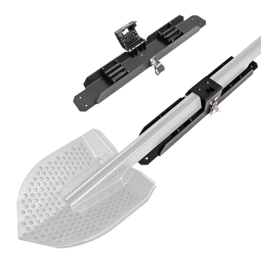 Go Rhino Shovel, Three Amigos, Textured Black, Aluminum/ Stainless/ Mild Steel, Non-Folding, 47 Inch Length – XG-RS50100T