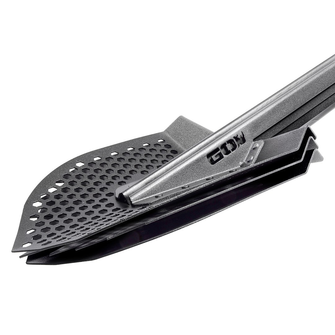 Go Rhino Shovel, Three Amigos, Textured Black, Aluminum/ Stainless/ Mild Steel, Non-Folding, 47 Inch Length – XG-RS50100T