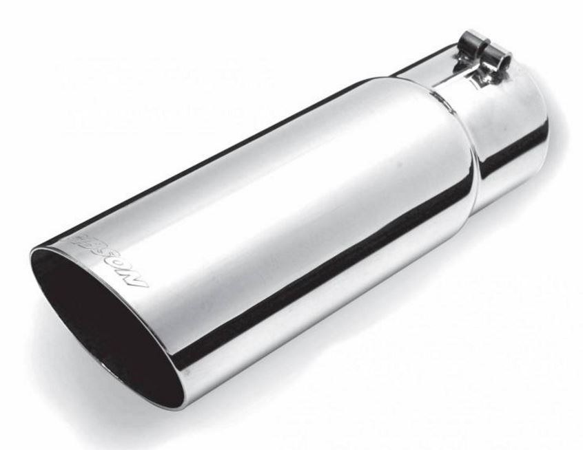 Gibson Exhst Exhaust Tail Pipe Tip, 2-1/2 Inch Inlet, 3-1/2 Inch Outlet, Stainless Steel, Round, Angled Cut, 12 Inch Length – 500374