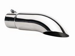 Gibson Exhst Exhaust Tail Pipe Tip, 3 Inch Inlet, 3-1/2 Inch Outlet, Stainless Steel, Round, Angled Cut, 12 Inch Length – 500384
