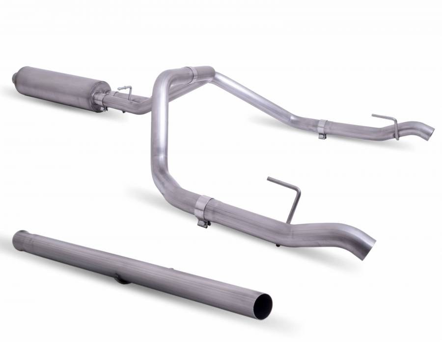 Gibson Exhst Exhaust System Kit, Split Rear Cat Back System, Stainless Steel, With Muffler, 3 Inch to 2-1/2 Inch Pipe Diameter – 65698