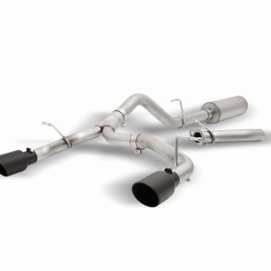 Gibson Exhst Exhaust System Kit, Black Elite Series Cat-Back System, Stainless Steel, With Muffler, 3 Inch to 2-1/2 Inch Pipe Diameter – 69551B