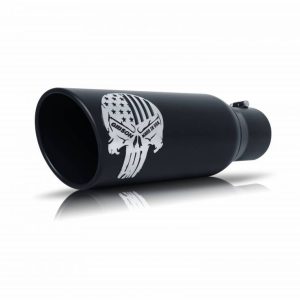 Gibson Exhst Exhaust System Kit, Patriot Skull Series Cat-Back System, Stainless Steel, With Muffler, 4 Inch Pipe Diameter – 76-0039