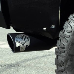 Gibson Exhst Exhaust System Kit, Patriot Skull Series Cat-Back System, Stainless Steel, With Muffler, 4 Inch Pipe Diameter – 76-0039
