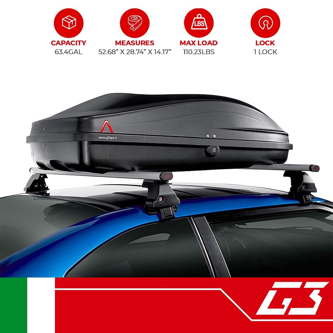 G3 S.p.a Cargo Carrier, Spark 320, Box Style, 110.23 Pound Max Load, 52.68 Inch Long X 28.74 Inch Wide X 14.17 Inch High – 22.400