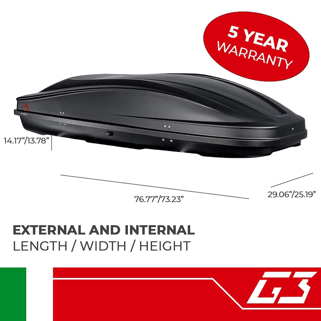 G3 S.p.a Cargo Carrier, Spark 480, Box Style, 165.35 Pound Max Load, 76.77 Inch Long X 29 Inch Wide X 14.17 Inch High – 22.407