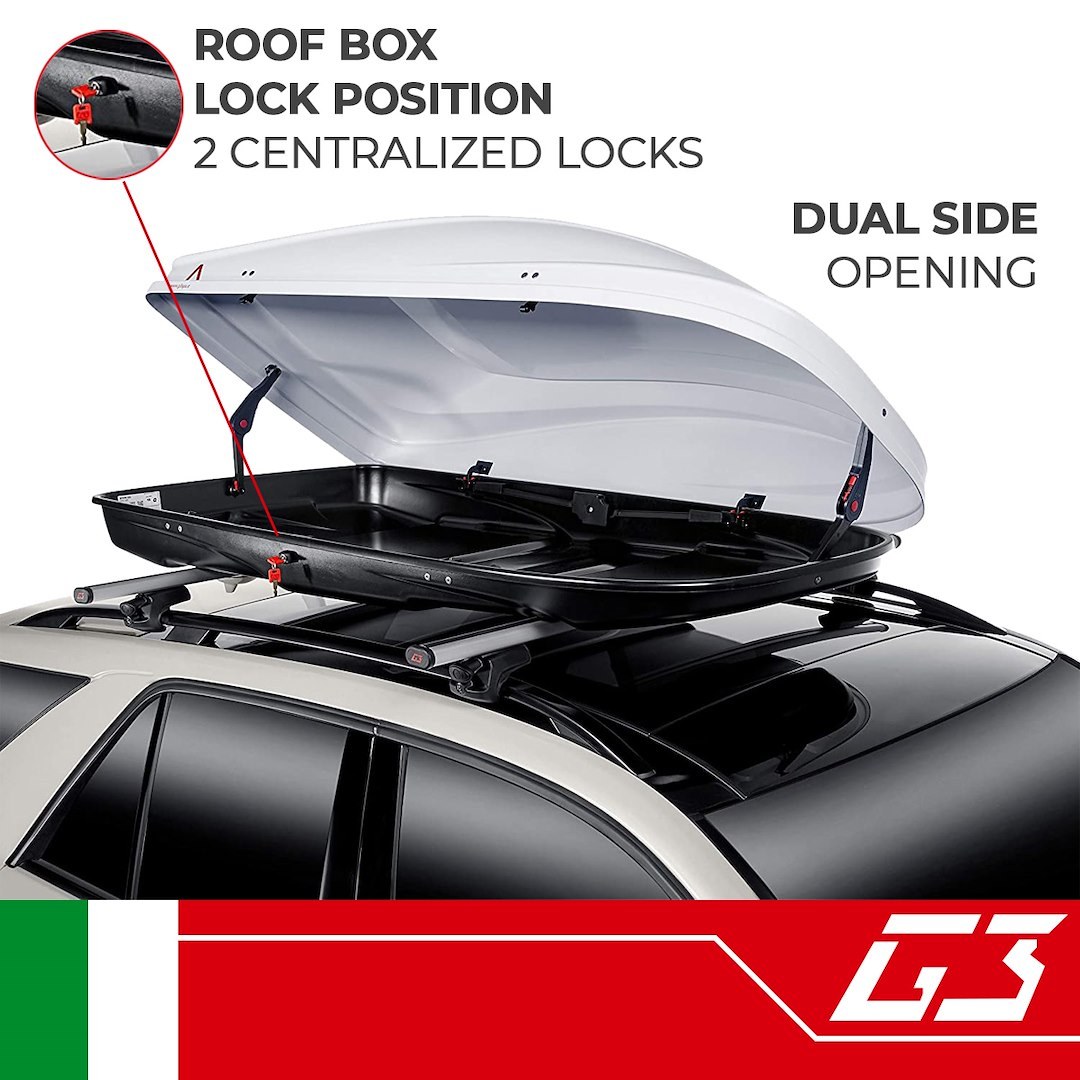 G3 S.p.a Cargo Carrier, Spark 520 Bianco, Box Style, 165.35 Pound Max Load, 69.92 Inch Long X 36.93 Inch Wide X 14.92 Inch High – 22.446