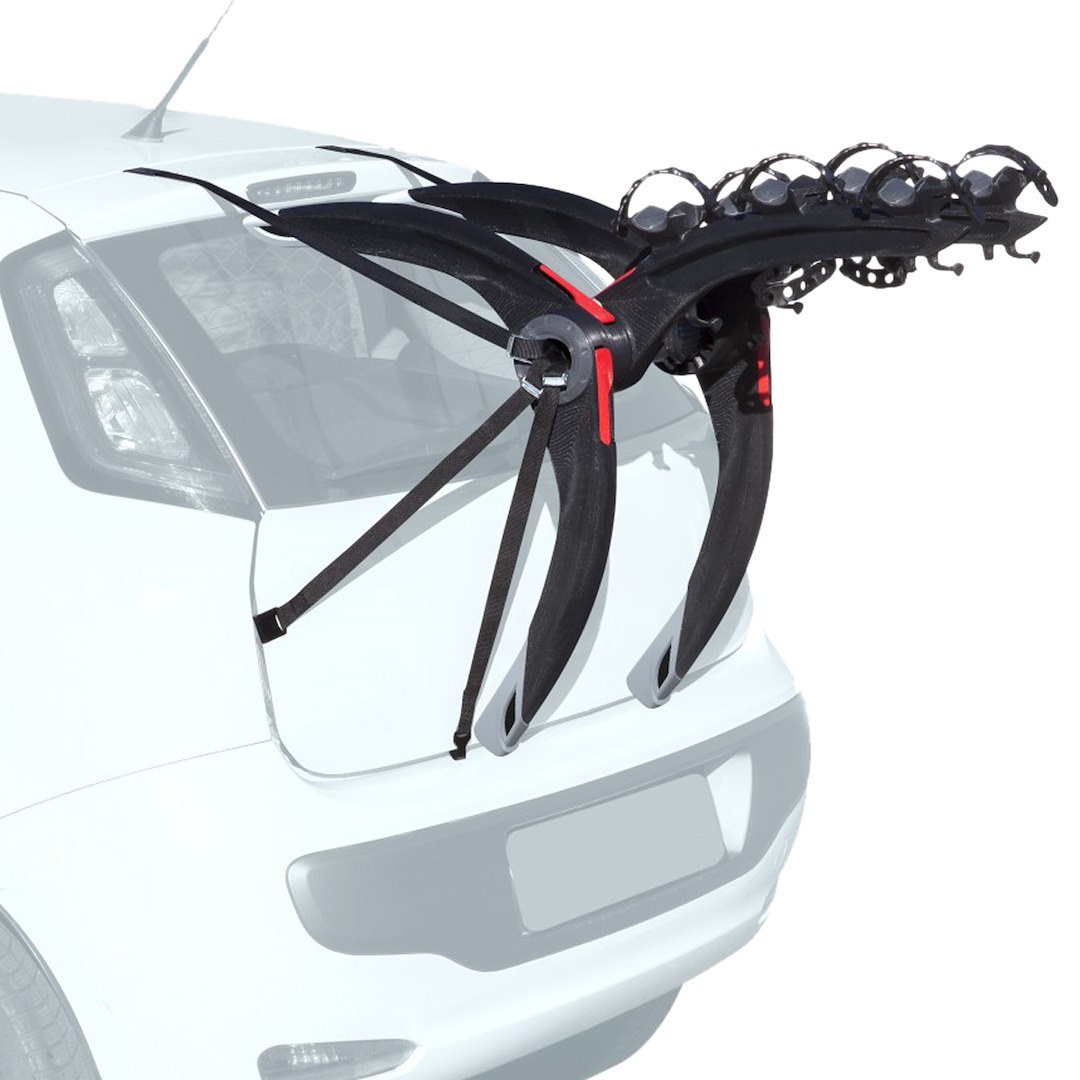 G3 S.p.a Bike Rack, Frame, Trunk/ Hatch Mount, Holds 3 Bikes, Frame Clamp, Without Lock, Non-Foldable, Black, Aluminum – 23.201