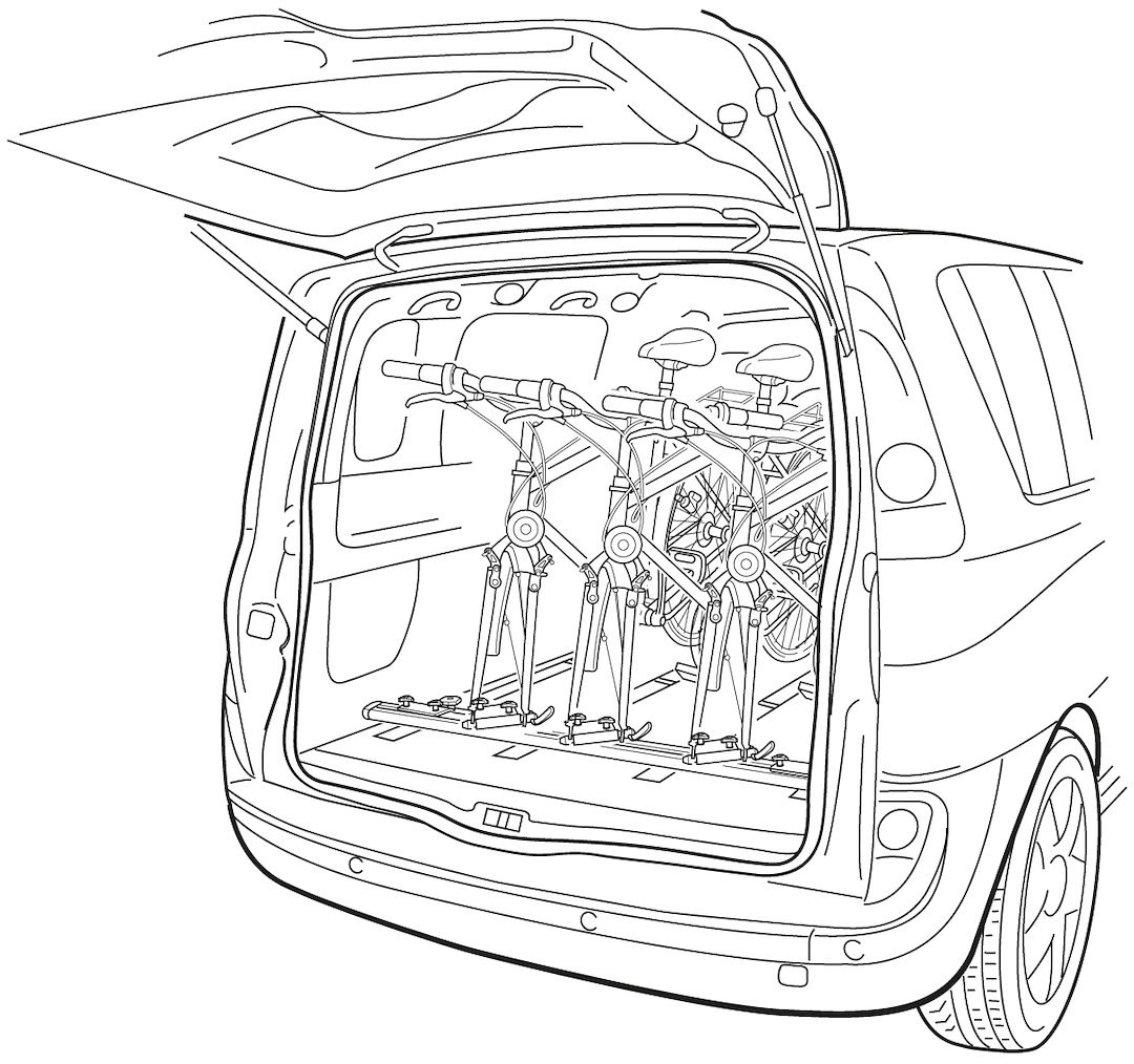 G3 S.p.a Bike Rack, Genova, Mounts Inside Truck Bed/ Minivans and Suvs, Holds 4 Bikes, Fork Mount, Without Lock, Silver, Aluminum – 23.651