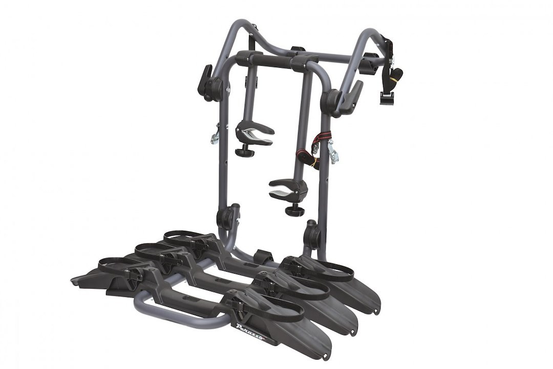 G3 S.p.a Bike Rack, Pure Instinct, Trunk/ Hatch Mount, Holds 3 Bikes, Frame Clamp, Without Lock, Foldable, Steel – 23.709/3
