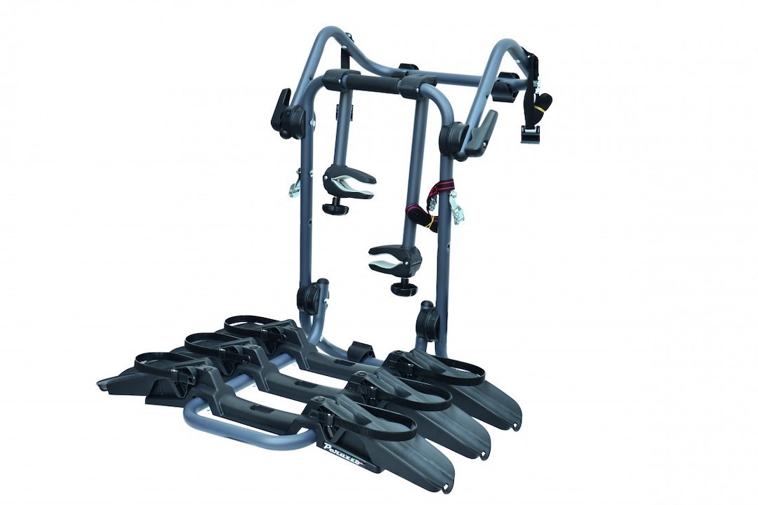 G3 S.p.a Bike Rack, Pure Instinct, Trunk/ Hatch Mount, Holds 3 Bikes, Frame Clamp, Without Lock, Foldable, Steel – 23.709/3