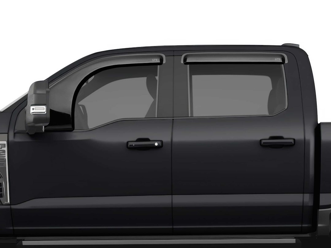 Gt Styling Rainguard, Bubble Ventgards ™, Extended Bubble Design, Tape-On, Smoke, Acrylic, Set of 4 – 82982S