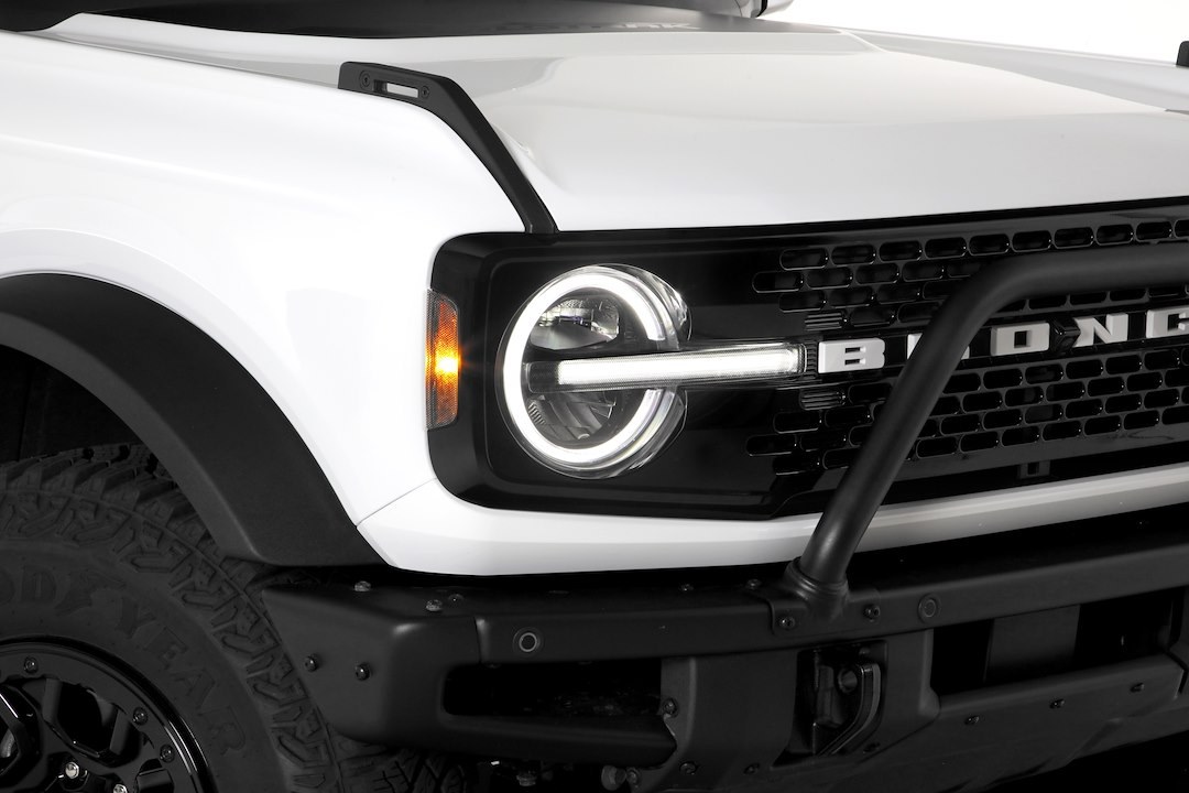 Gt Styling Headlight Cover, Black Round Housing, Clear Lens, LED, Carbon Fiber, Set of 4 – GT3160X
