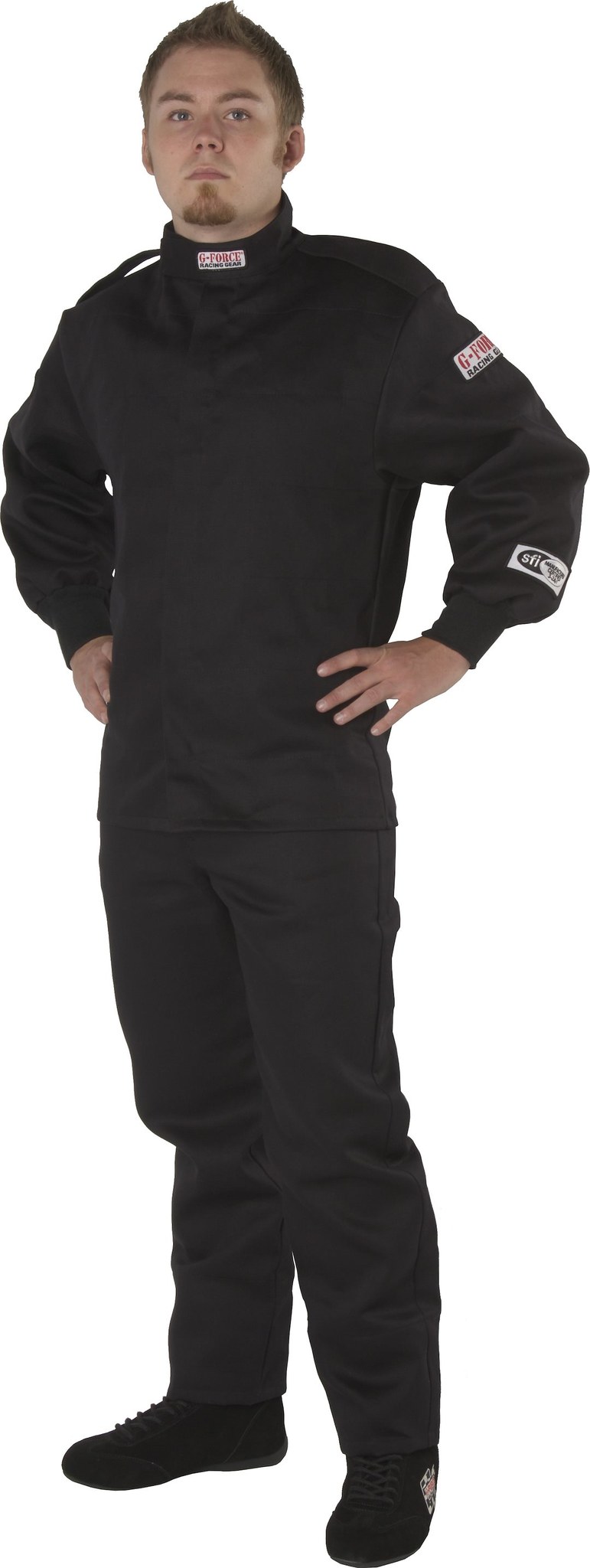 G-Force Racing Apparel, Jacket, Adult 4 Extra Large, Sfi 3.2A/1 Rated, Thermal Protective Performance 10, Black, 1 Layer Pyrovatex Fabric – 41264XLBK