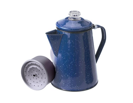 G.s.i.sports Coffee Maker, 2 Quart Capacity, Blue, Enameled Steel, With Percolator/ Insert – 15154