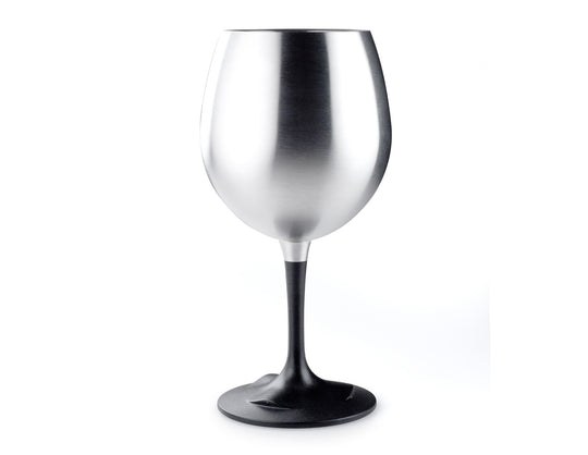 G.s.i.sports Drinking Glass, Glacier Stainless ®, Nesting Red Wine Glass, 15.2 Ounce, Stainless Steel – 63310