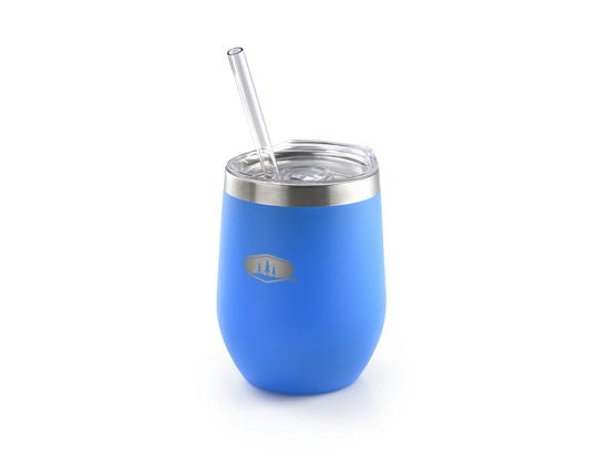 G.s.i.sports Travel Mug, Glacier Stainless ®, 12 Ounce Capacity, Press-Fit Lid with Straw, Vacuum Insulated Wall, Without Handle – 63352