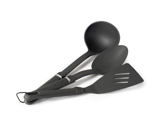 G.s.i.sports Kitchen Utensil, Spatula/ Spoon/ Ladle, Matte, Black, Nylon, 10 Inch Spatula/ 10-1/2 Inch Spoon/ 11-1/2 Inch Ladle – 74051