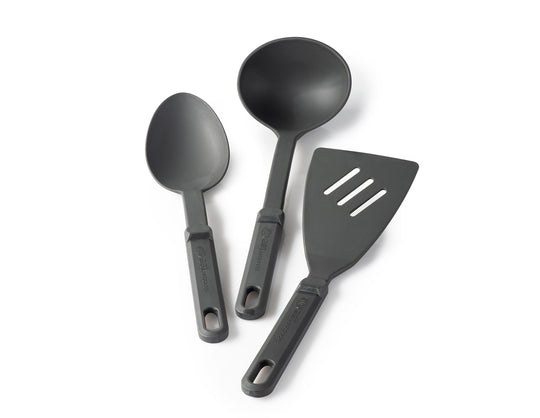 G.s.i.sports Kitchen Utensil, Spatula/ Spoon/ Ladle, Matte, Black, Nylon, 10 Inch Spatula/ 10-1/2 Inch Spoon/ 11-1/2 Inch Ladle – 74051