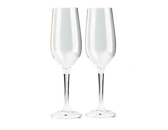 G.s.i.sports Drinking Glass, Nesting Champagne Flute Glass, Clear, Set of 2 – 79332