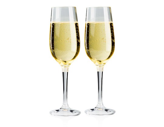 G.s.i.sports Drinking Glass, Nesting Champagne Flute Glass, Clear, Set of 2 – 79332