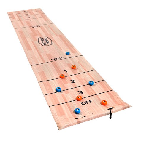 G.s.i.sports Indoor Game, Roll-Up Shuffle Board, 2 to 4 Players, With Eight Ball Bearing Weighted Pucks, Neoprene Mat – 99988