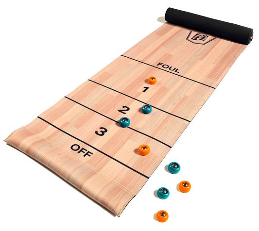 G.s.i.sports Indoor Game, Roll-Up Shuffle Board, 2 to 4 Players, With Eight Ball Bearing Weighted Pucks, Neoprene Mat – 99988