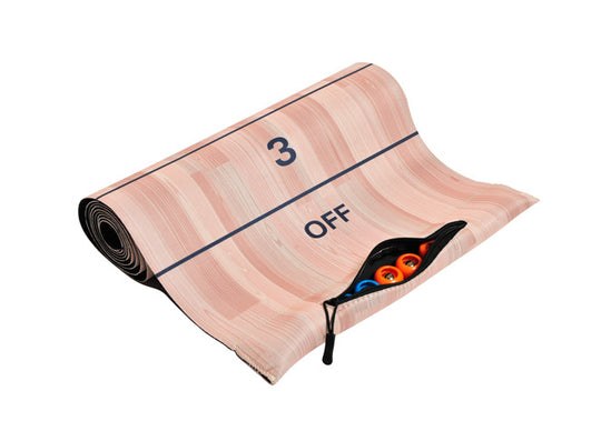 G.s.i.sports Indoor Game, Roll-Up Shuffle Board, 2 to 4 Players, With Eight Ball Bearing Weighted Pucks, Neoprene Mat – 99988