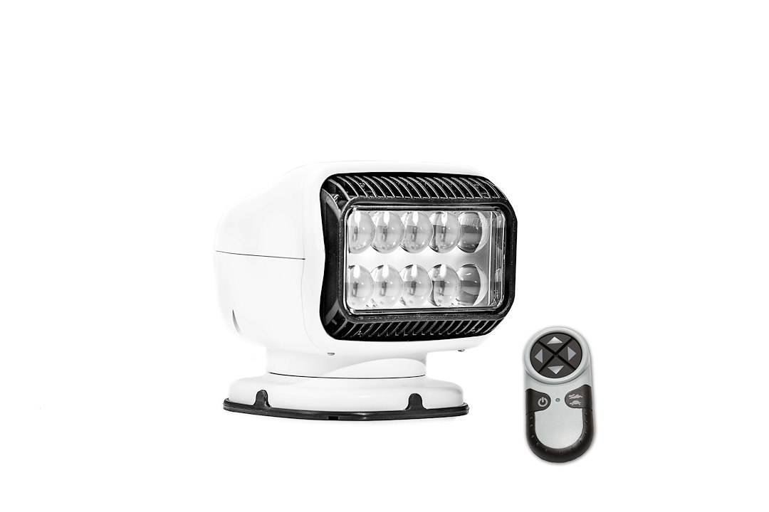 Golight Spotlight, 40 Watt LED, White Rectangular Housing, Permanent Mount, White Light – 20004GT