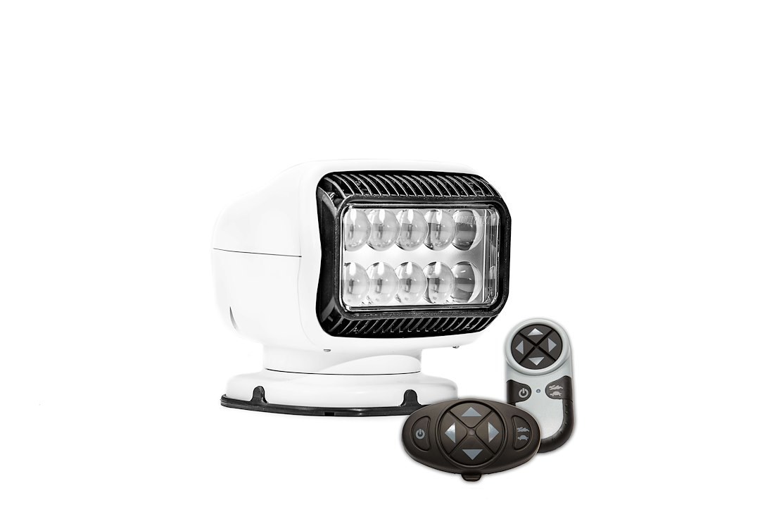 Golight Spotlight, 40 Watt LED, White Rectangular Housing, Permanent Mount, White Light – 20074GT
