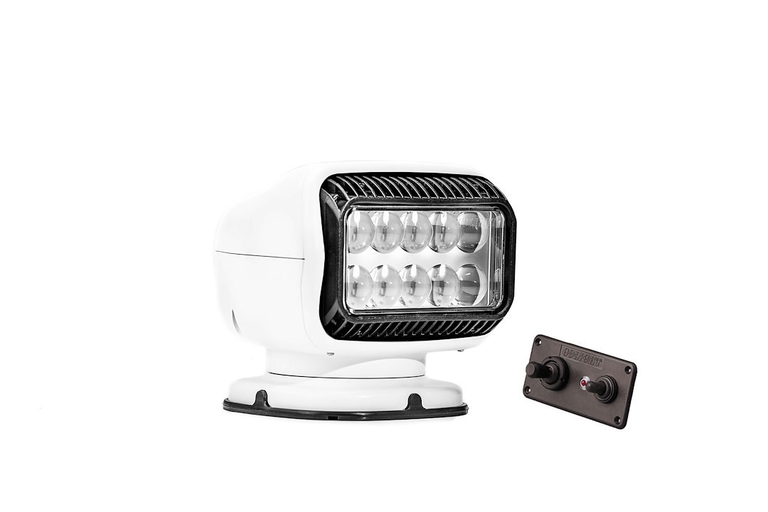 Golight Spotlight, 40 Watt LED, White Rectangular Housing, Permanent Mount, White Light – 20204GT