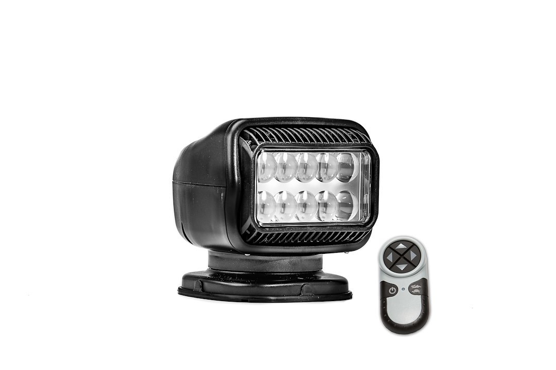 Golight Spotlight, 40 Watt LED, Black Rectangular Housing, Permanent Mount, White Light – 20514GT