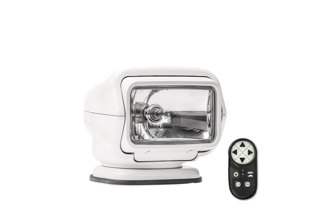 Golight Spotlight, Stryker ®, 65 Watt Halogen, White Rectangular Housing, Permanent Mount, White Light – 3000ST